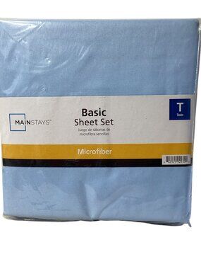 Mainstays: Basic Microfiber 3-Piece Set, Light Blue Size Twin